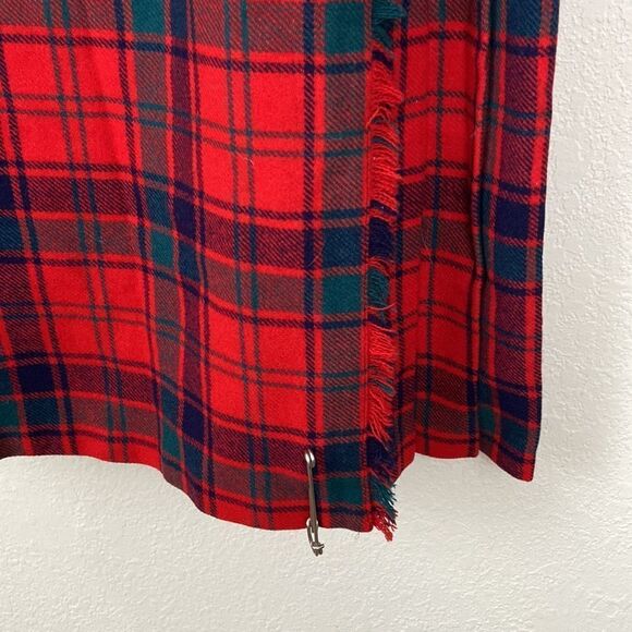 Vintage Jenners Wool Red Plaid Women's Skirt - Picture 2 of 7